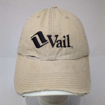 Vail Slideback Hat Tan One Size Adjustable Embroidered Fahrenheit