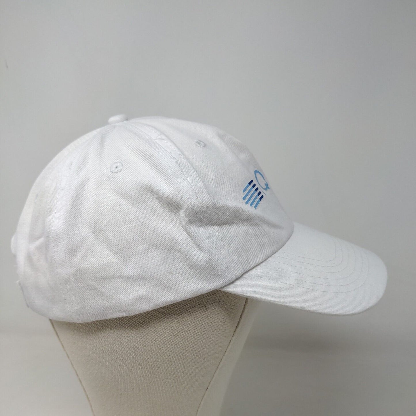 Hit Men's Strapback Hat White Size OSFM IQVIA Graphic Logo Cotton Adjustable