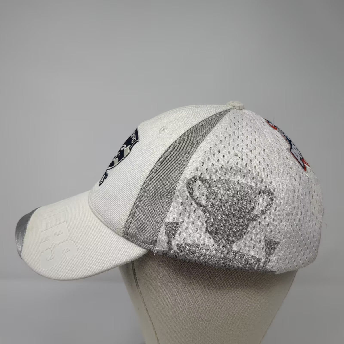 Geelong Cats AFL 2009 Premiers White Gray Strapback Hat OS Cap Embroidered