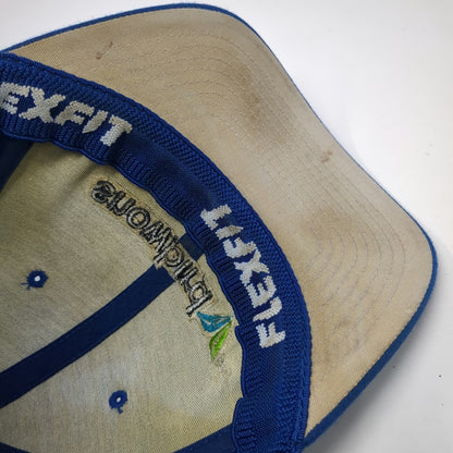 Flexfit Baseball Cap Blue XL Snowbird Ski Resort Logo Elastic Curved Brim Hat