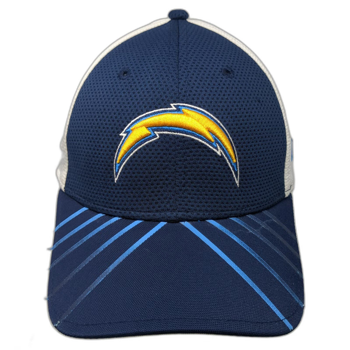 New Era Los Angeles Chargers NFL Hat Blue L 39THIRTY Stretch Fit Mesh Brim Cap