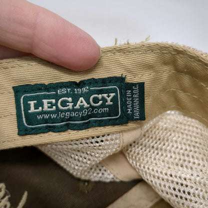Legacy Trucker Hat Green Beige One Size Camo Shore Lodge McCall Idaho Snapback