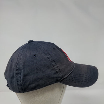 STH19 Strapback Hat Blue One Size Adjustable Embroidered Melonwear Cotton