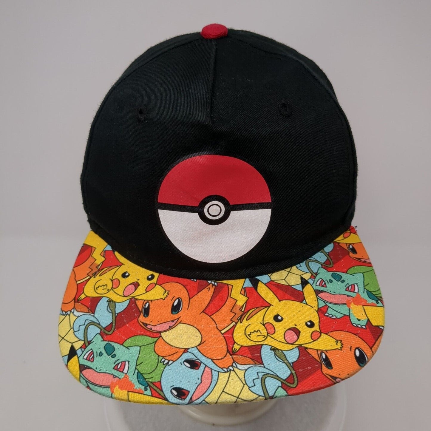 Pokemon Youth Snapback Hat Multicolor One Size Adjustable Vented Holes 6 Panel