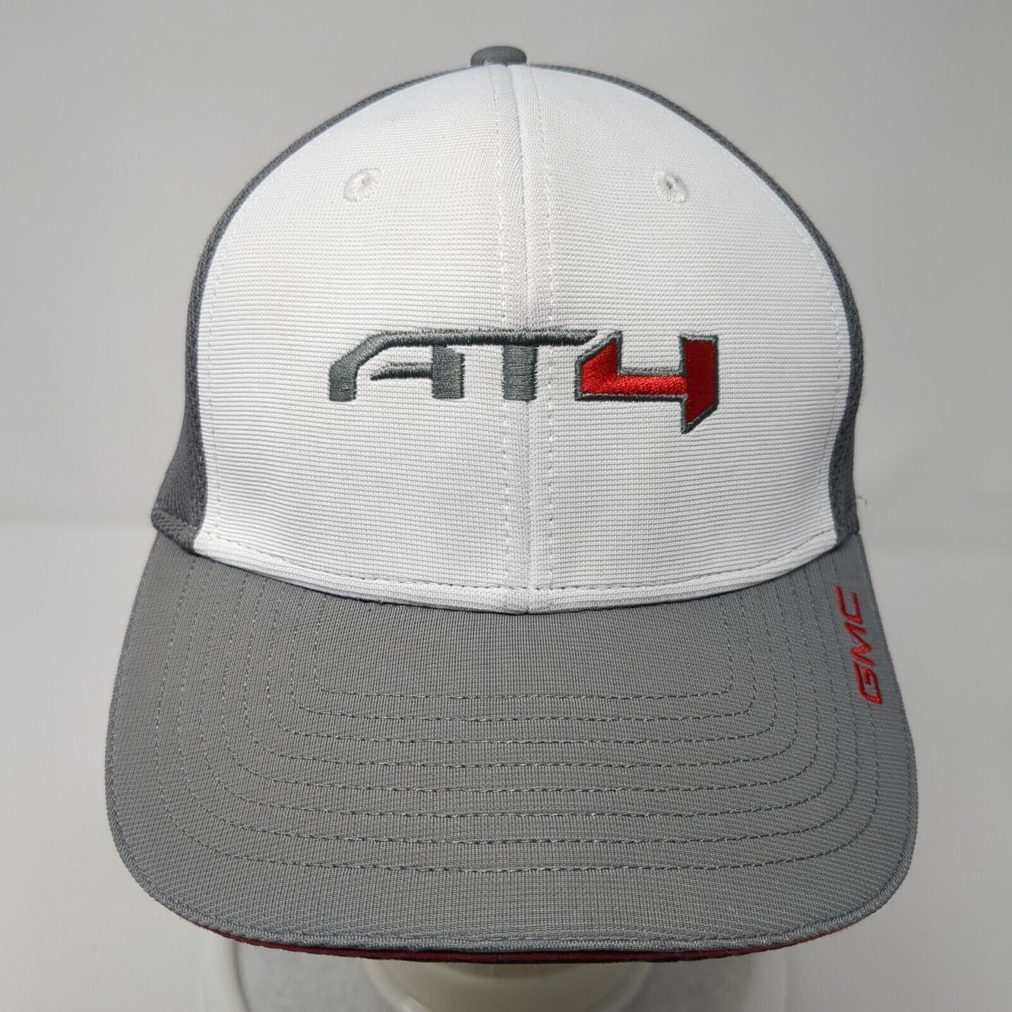 AT4 GMC Strapback Hat Gray One Size Adjustable Embroidered Vented Holes 6 Panel