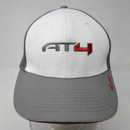 AT4 GMC Strapback Hat Gray One Size Adjustable Embroidered Vented Holes 6 Panel