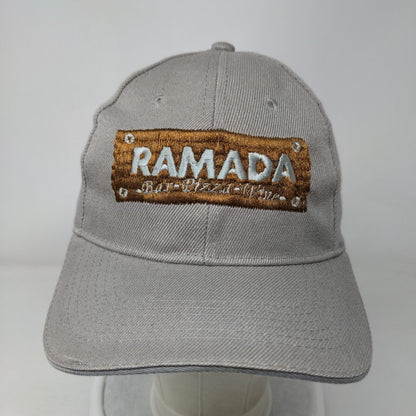 Ramada Bar Pizza Wine Slideback Hat Gray One Size Embroidered 6 Panel