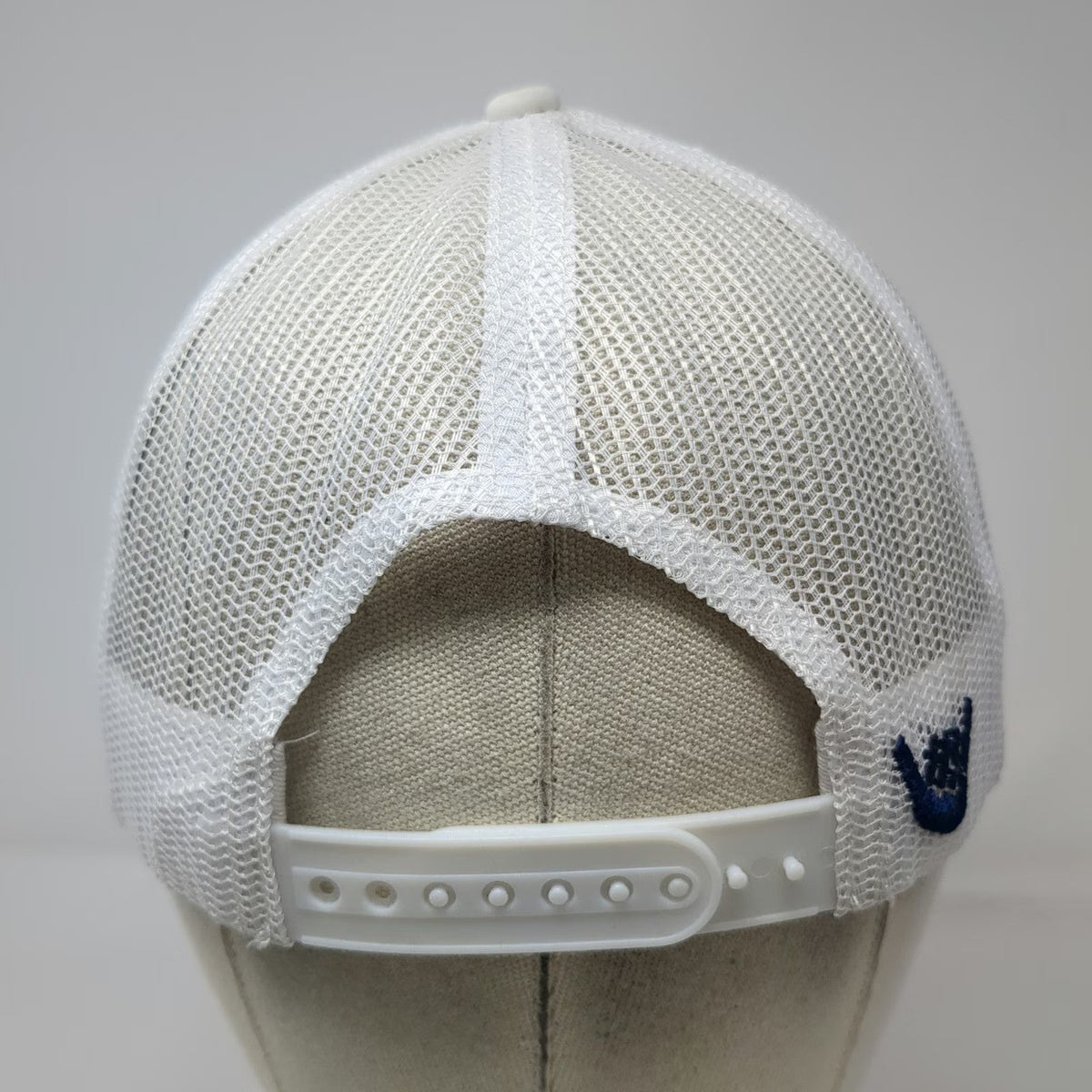 Brhodies White Trucker Hat One Size Mesh Back Snapback Rope 76 Shaka Logo Surf