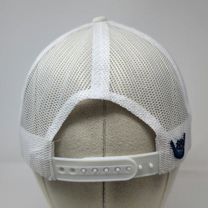 Brhodies White Trucker Hat One Size Mesh Back Snapback Rope 76 Shaka Logo Surf
