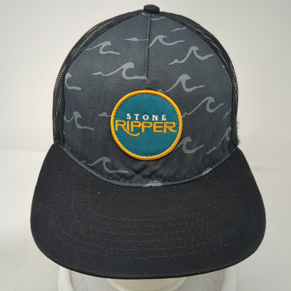 Stone Brewing Ripper Trucker Hat Black One Size Wave Pattern Mesh Snapback Patch