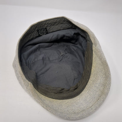 Unbranded Fitted Flat Cap Gray M/L Herringbone Lined Blank Outdoor