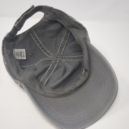 Unbranded Strapback Hat Gray Zinc One Size Adjustable Vent Holes Blank