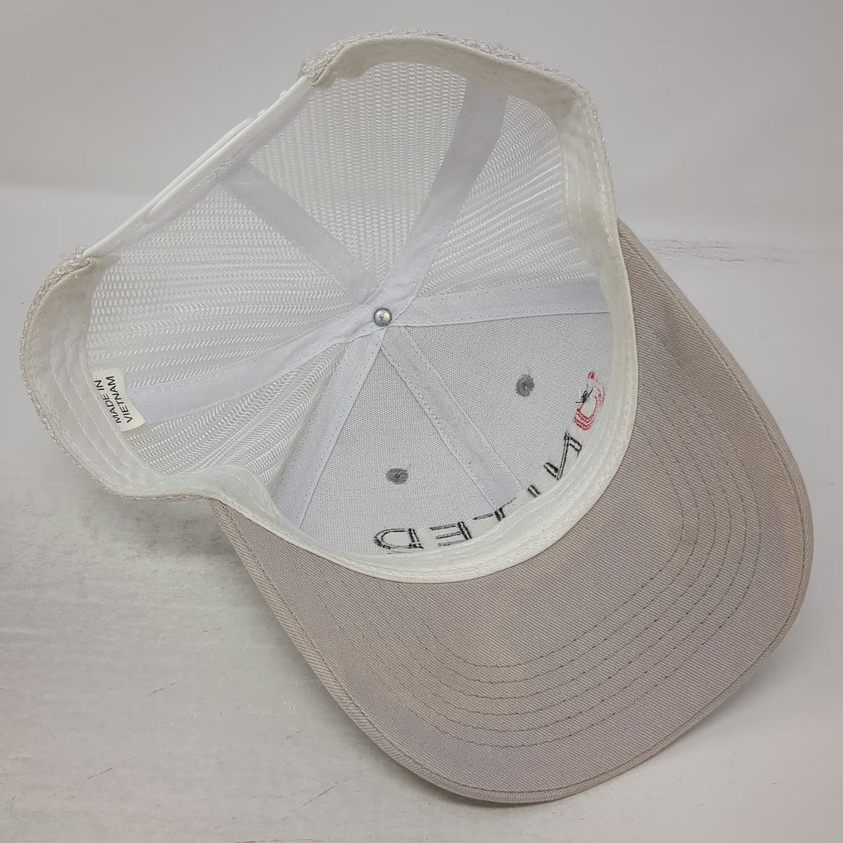 United Concrete Products Trucker Hat Beige One Size Mesh Snapback Structured
