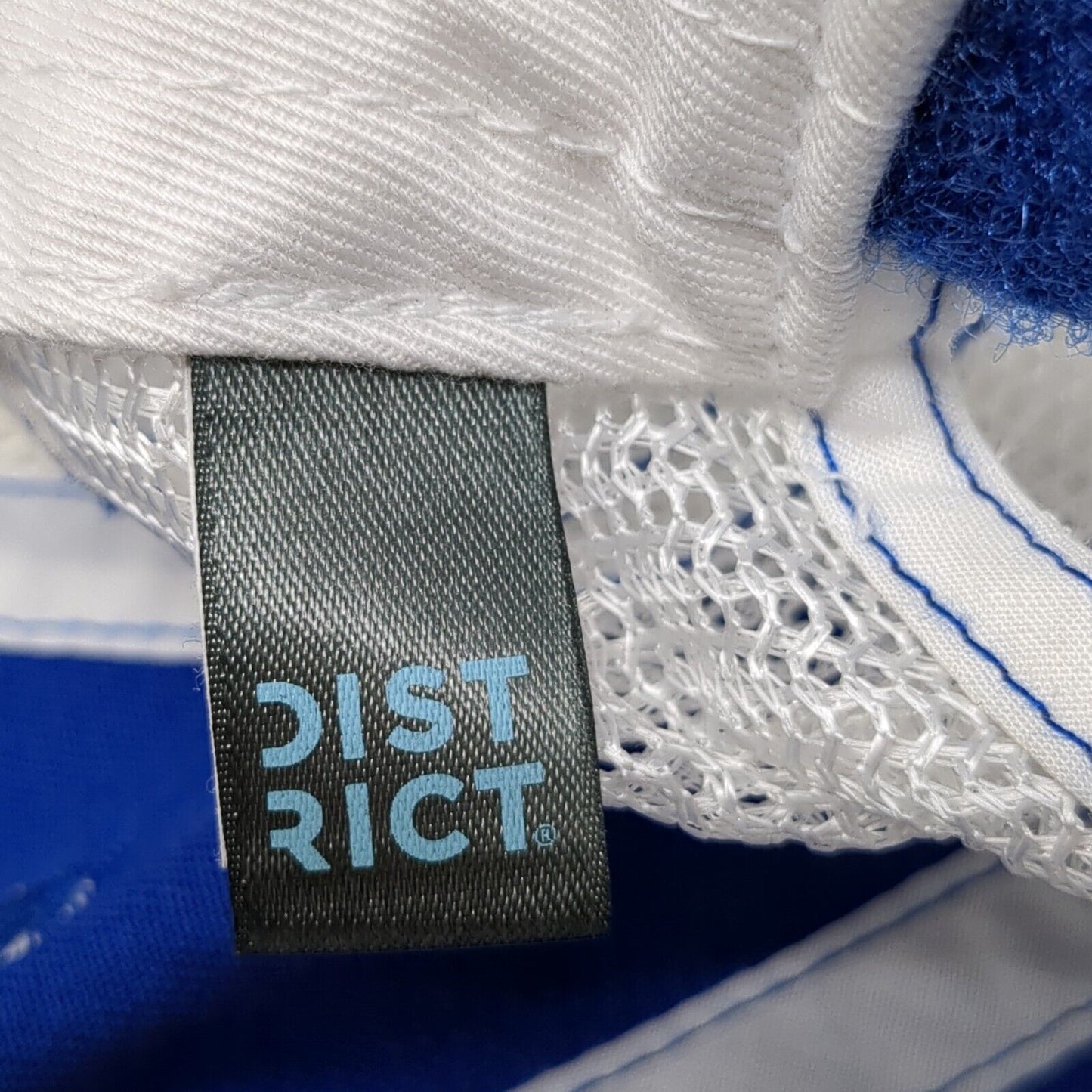 PHE Strapback Trucker Hat Blue One Size Mesh Back District Colorblock