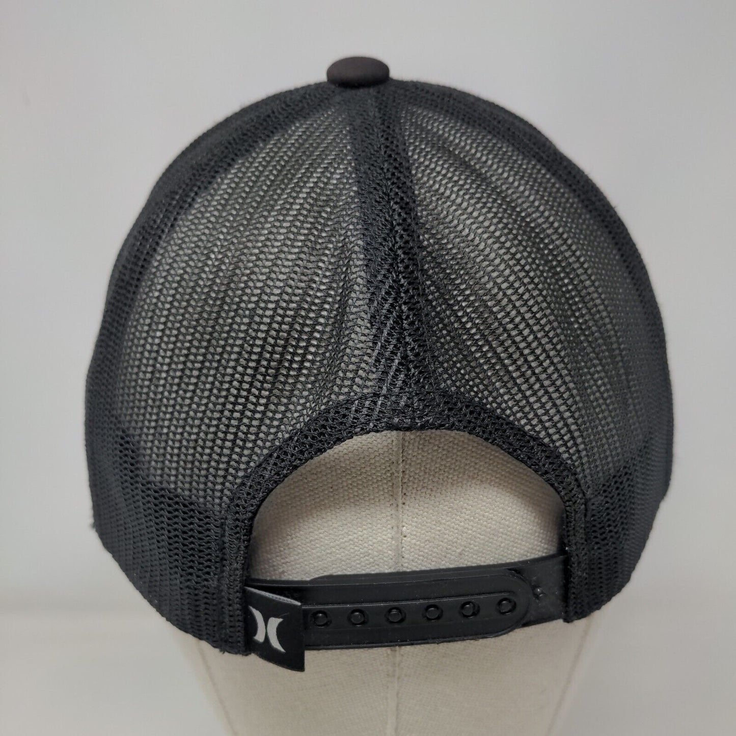 Hurley Snapback Trucker Hat Black OS Adjustable Mesh Back The Classics Yupoong