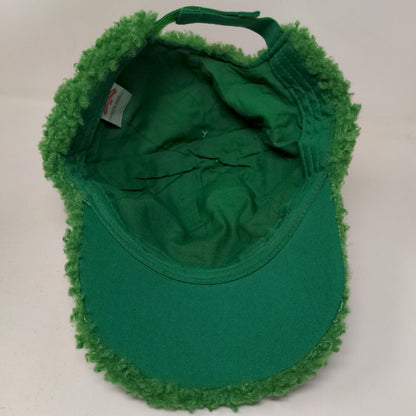 Holiday Time Christmas Tree Light Strapback Hat Green One Size Sherpa Pom Pom