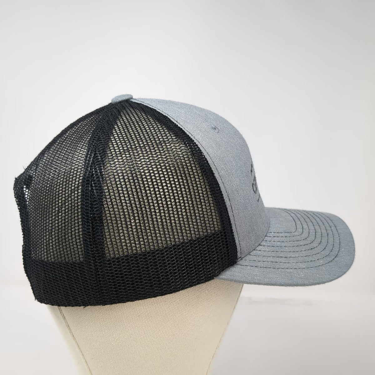 Cedar Creek Wealth Mountain Logo Trucker Hat Gray Black One Size Snapback Mesh