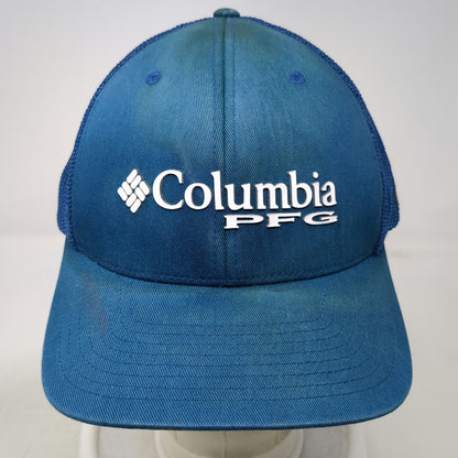 Columbia Baseball Cap Blue XL Mesh Back Stretch Fit Performance Fishing Gear hat