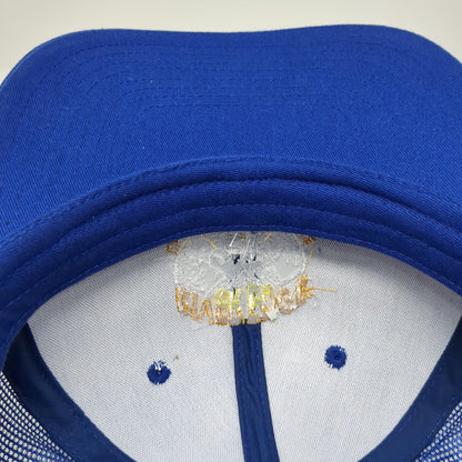 Port Authority Trucker Hat Blue One Size Mesh Back Snapback Mountains Graphic