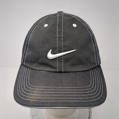 Nike Golf Strapback Hat Gray One Size Swoosh Adjustable Solid 6 Panel