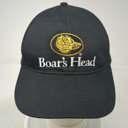 Boar's Head Logo Black Baseball Cap One Size Strapback Embroidered Hat Deli Food