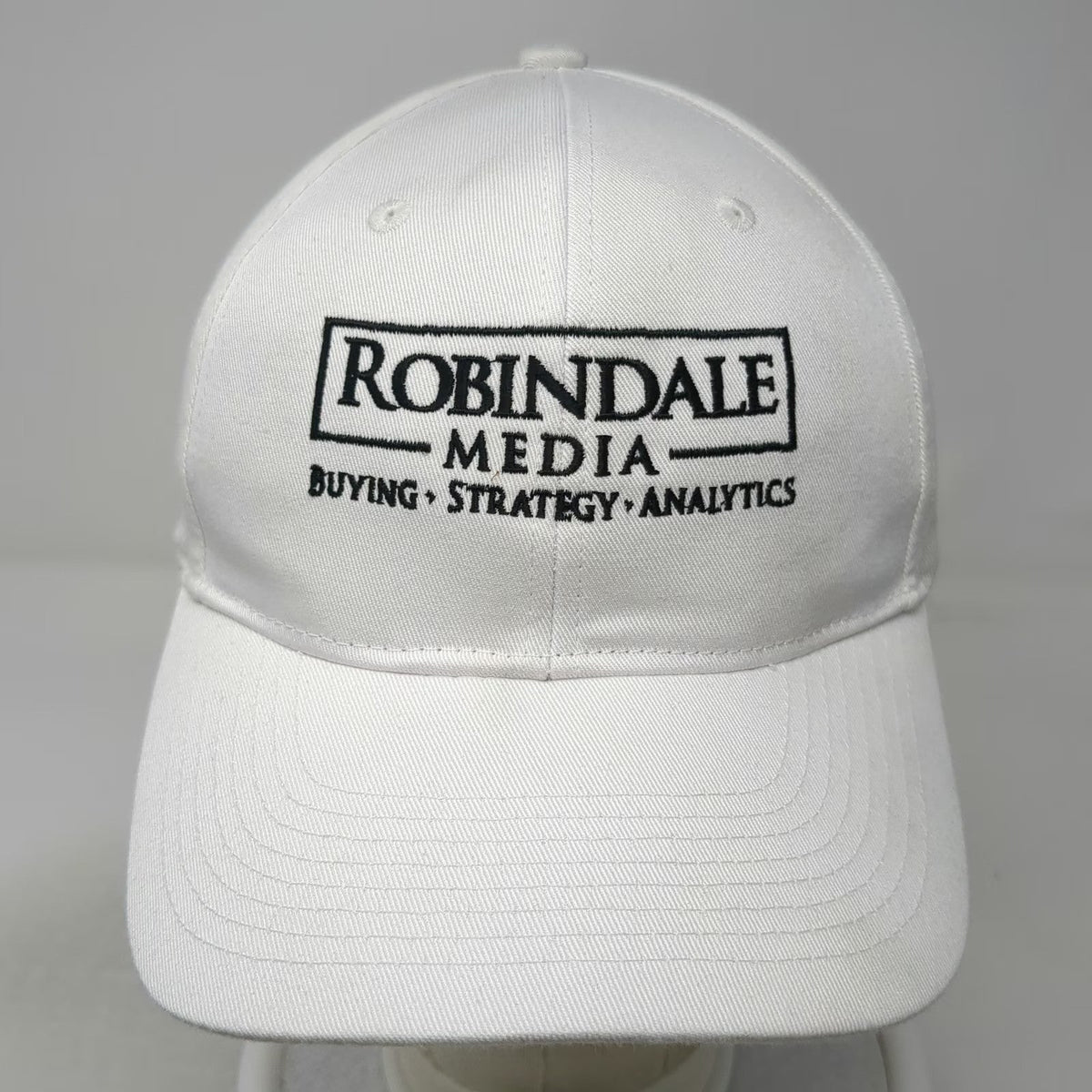 Port Authority Baseball Cap White One Size Robindale Media Logo Slideback Hat