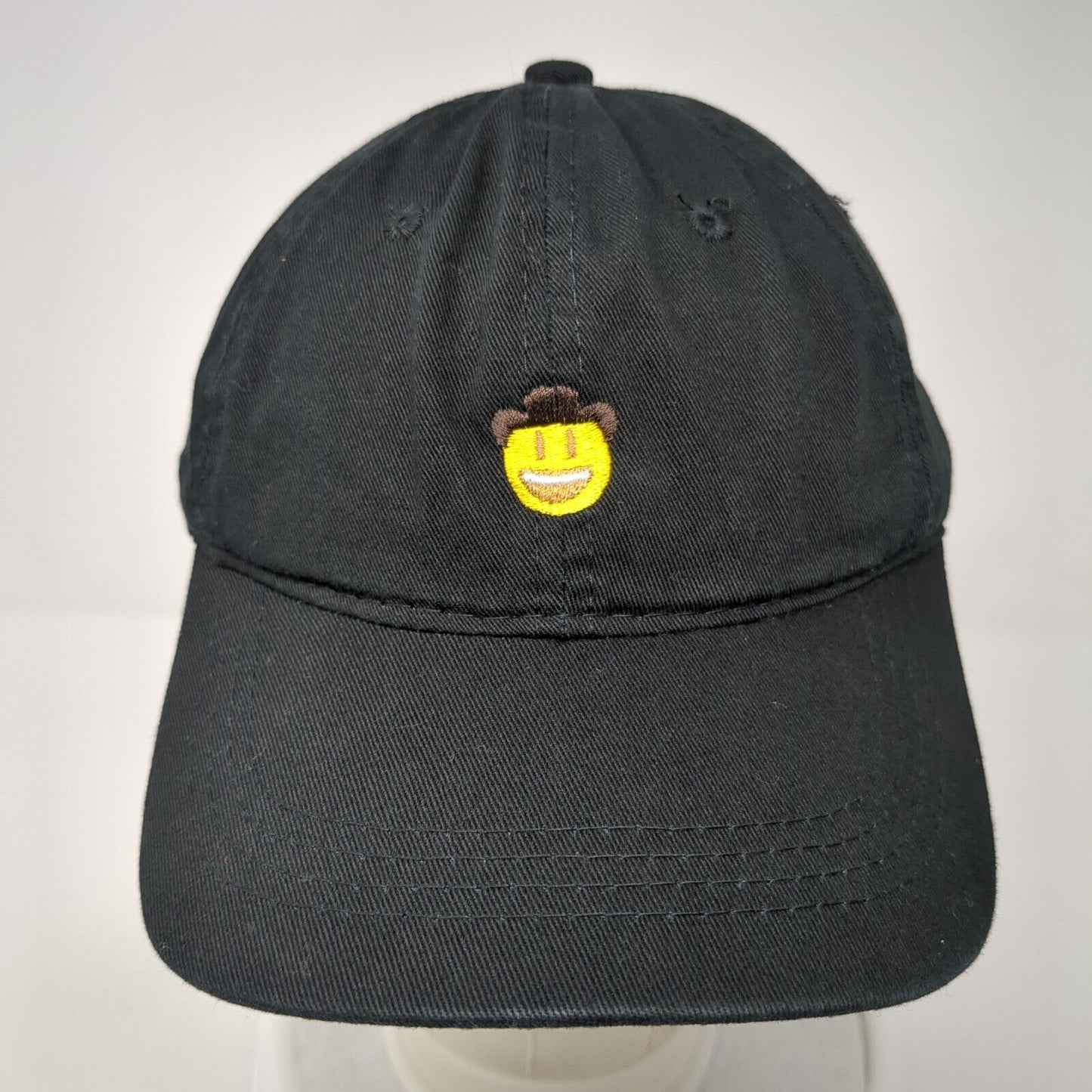 Yee Yee Smiley Emoticon Slideback Hat Black One Size Adjustable Outdoor Cap