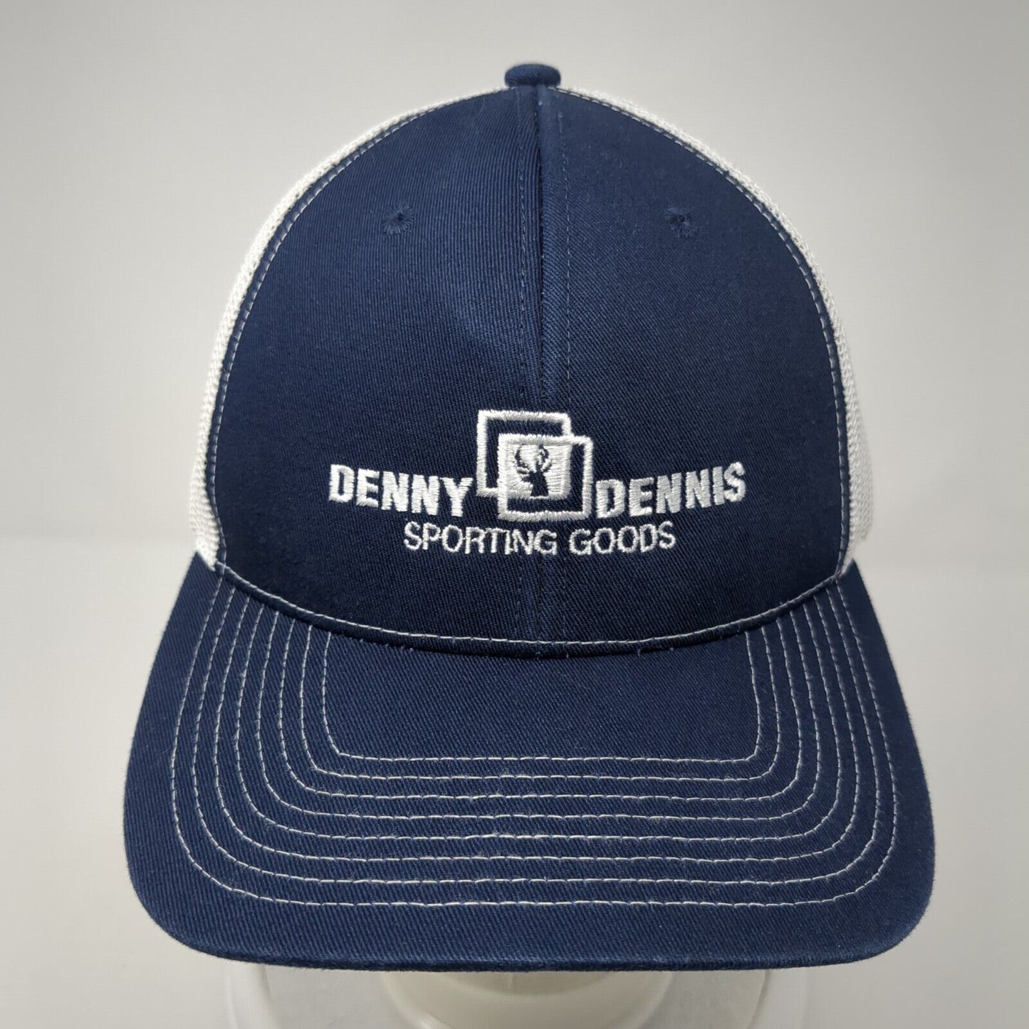 Denny Dennis Sporting Goods Snapback Trucker Hat Blue XL Mesh Back