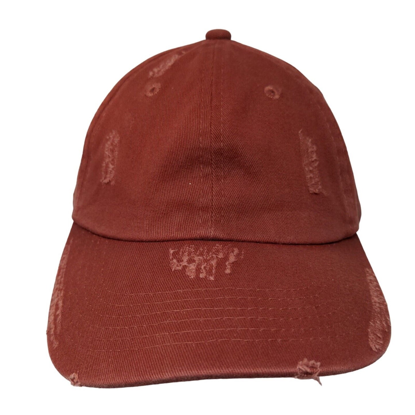 Unbranded Strapback Hat Red One Size Adjustable Solid 6 Panel Blank