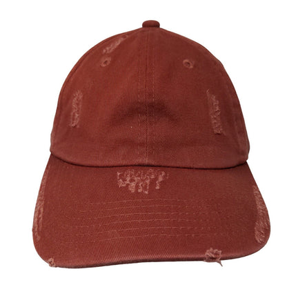 Unbranded Strapback Hat Red One Size Adjustable Solid 6 Panel Blank