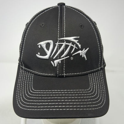 G. Loomis Baseball Cap Black M Fitted Skeleton Fish Contrast Stitching Hat