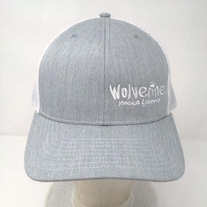 Wolverine Rocks & Rubber Snapback Trucker Hat Gray OS Mesh Back Richardson