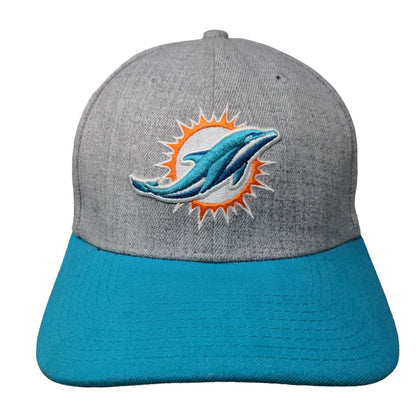 Miami Dolphins NFL Fitted Hat Gray Blue Size M Embroidered New Era 39Thirty
