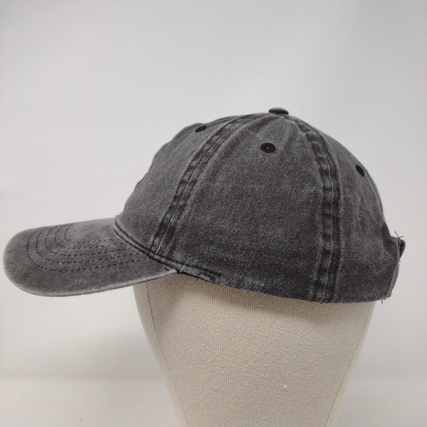Unbranded Strapback Hat Gray OSFM Solid Adjustable Blank 6 Panel
