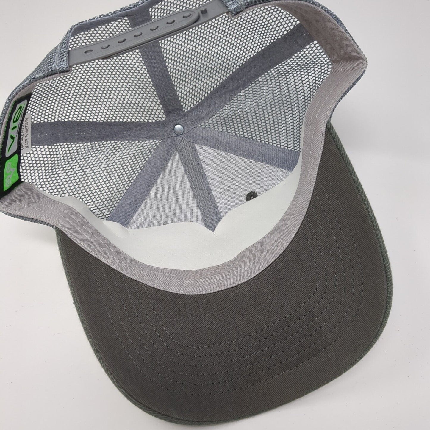 McCally Wood Snapback Trucker Hat Gray One Size Adjustable Mesh Back Vie Gear
