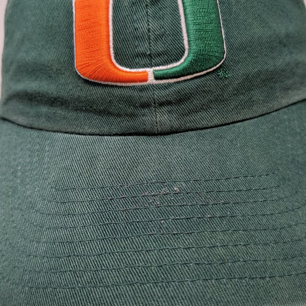 47 Miami Hurricanes NCAA Cap Green S Fitted Cotton Twill Embroidered Logo Hat