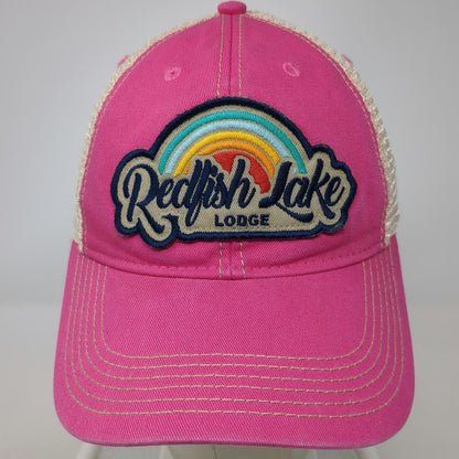 Legacy Pink Trucker Hat One Size Redfish Lake Lodge Rainbow Mesh Snapback
