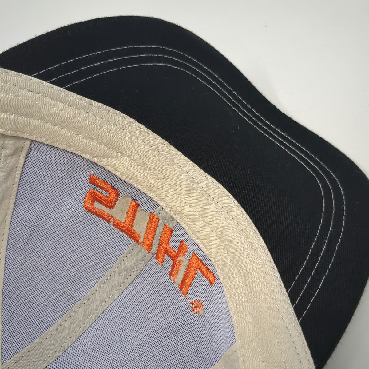 Stihl Outfitters Baseball Cap Black Beige Orange One Size Strapback Logo Hat