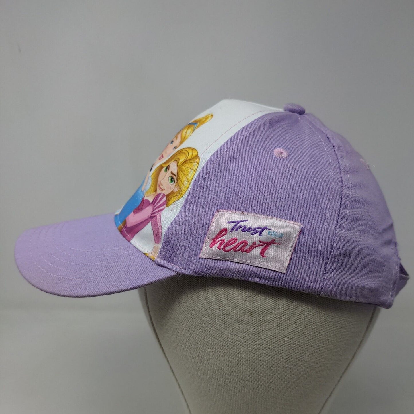 Disney Princess Girl's Strapback Hat Purple OSFM Graphic Belle Rapunzel Ariel