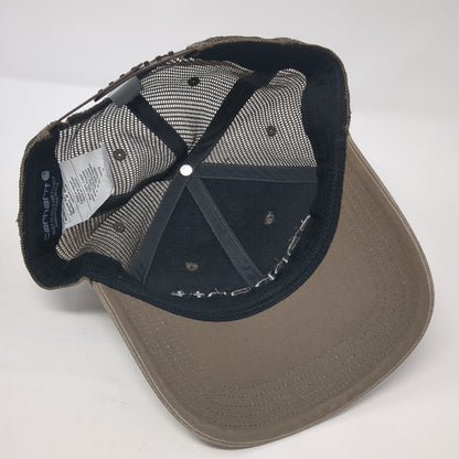 Carhartt Spell Out Snapback Trucker Hat Brown One Size Solid Mesh Back