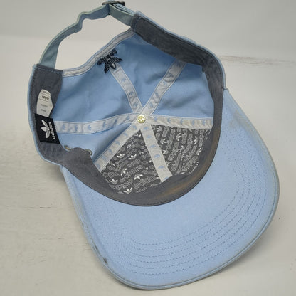 Adidas Baseball Cap Blue One Size Trefoil Embroidered Logo Slideback Cotton Hat