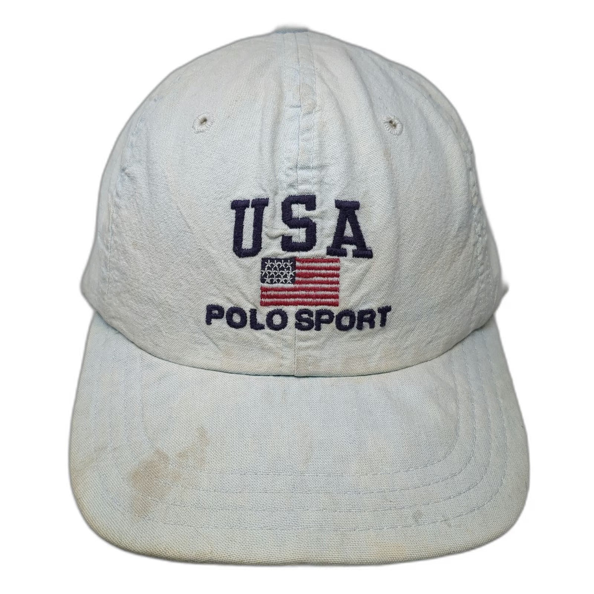 Polo Sport Baseball Cap Blue One Size USA Flag Made in USA Poipu Bay Cotton Hat