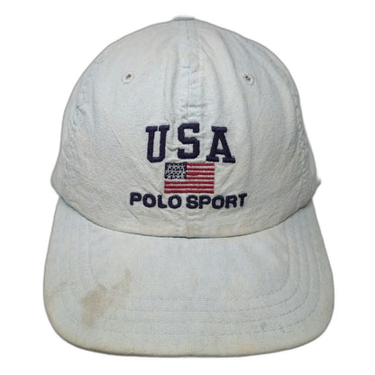 Polo Sport Baseball Cap Blue One Size USA Flag Made in USA Poipu Bay Cotton Hat