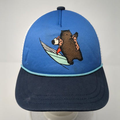 Bear Snapback Trucker Hat Blue Youth Boys One Size Mesh Back Rope Patagonia