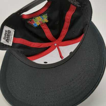 Super Mario 5 Panel Black One Size Snapback Mushroom Star Fire Flower Icons Hat