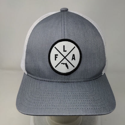 Florida Snapback Mesh Back Trucker Hat Gray One Size Colorblock Haka