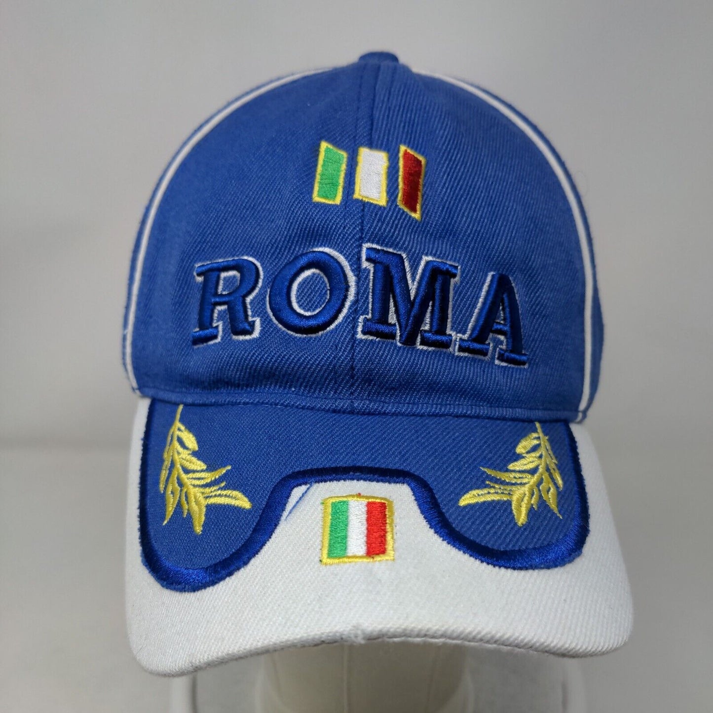 Roma Strapback Hat Blue One Size Embroidered Adjustable Colorblock