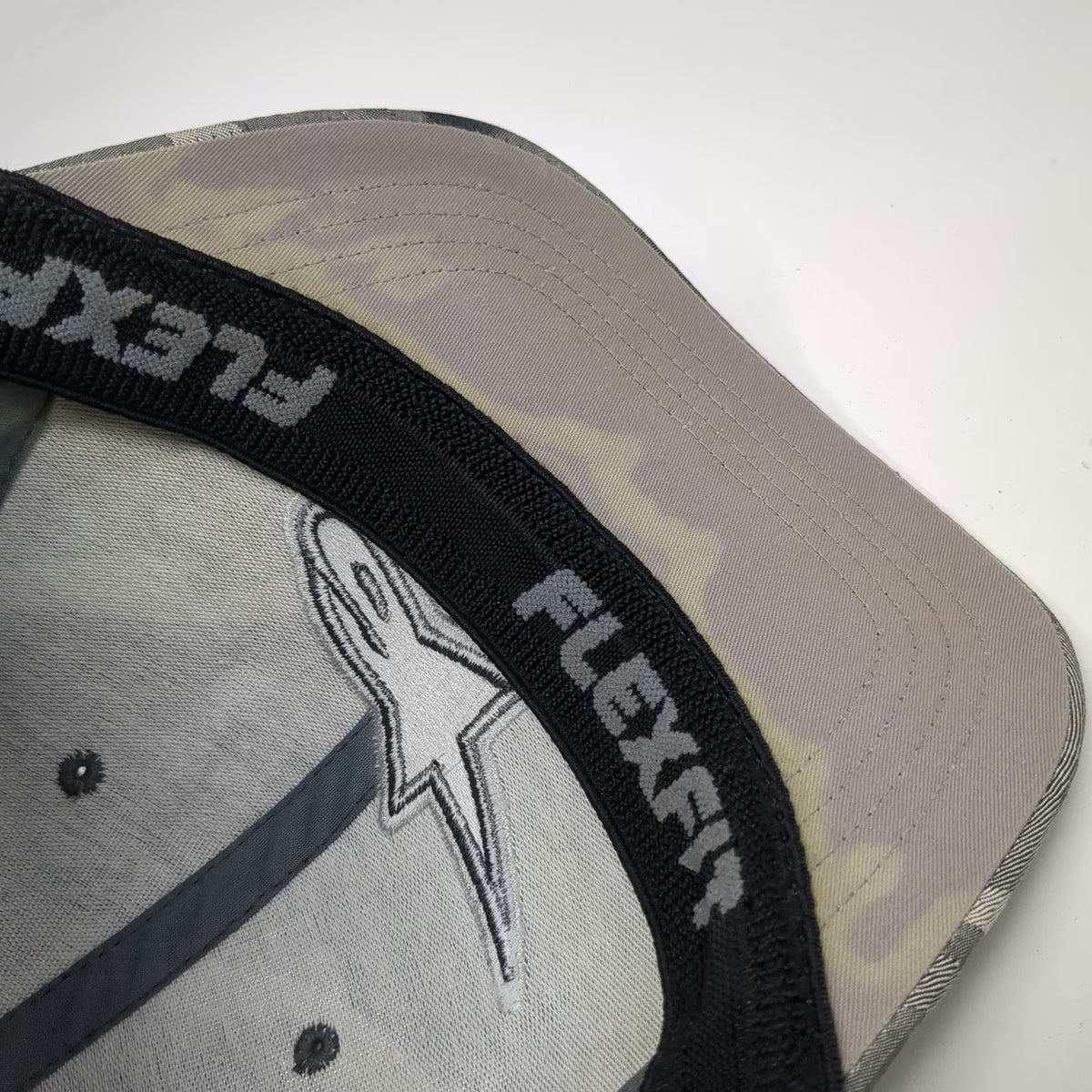 Alpinestars Baseball Cap Gray Camo XL Fitted Flexfit Hat Logo A-Star Graphic
