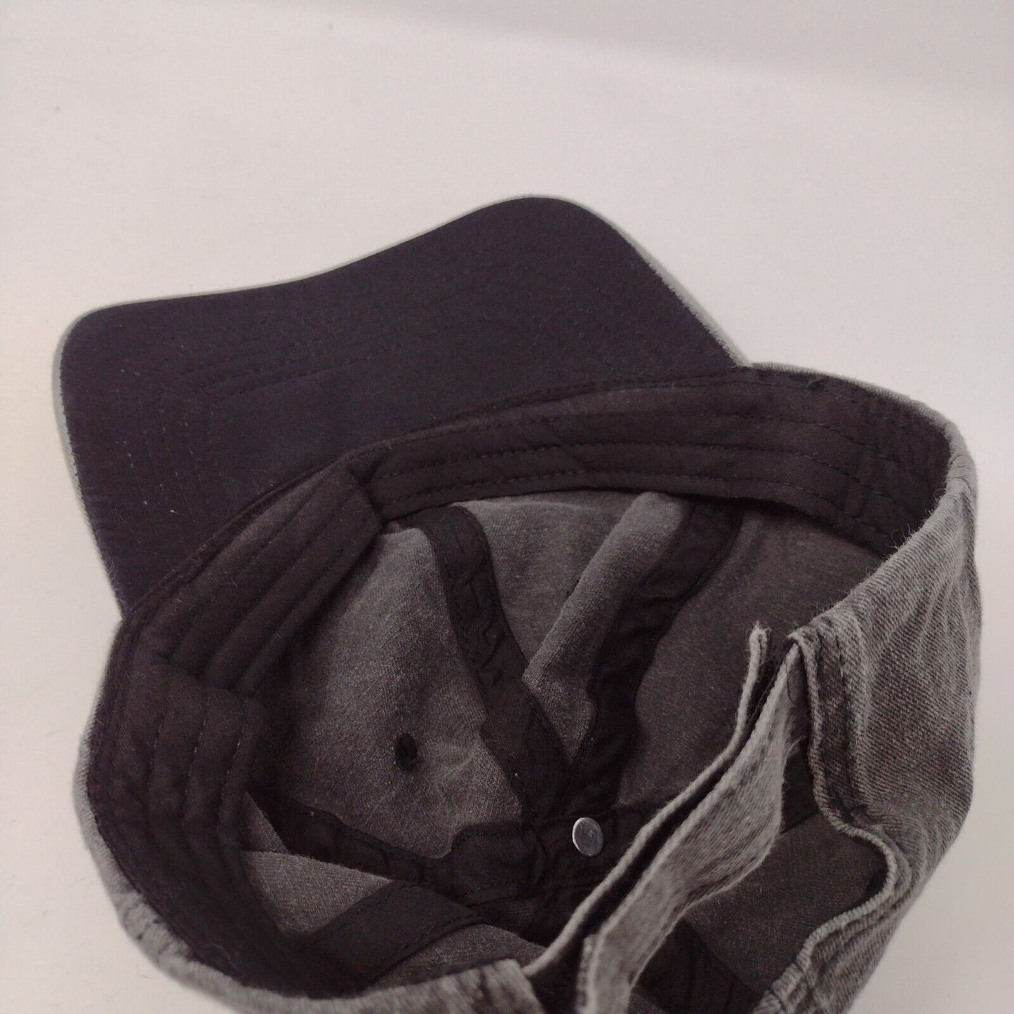 Unbranded Strapback Hat Gray OSFM Adjustable Vented Holes 6 Panel Blank