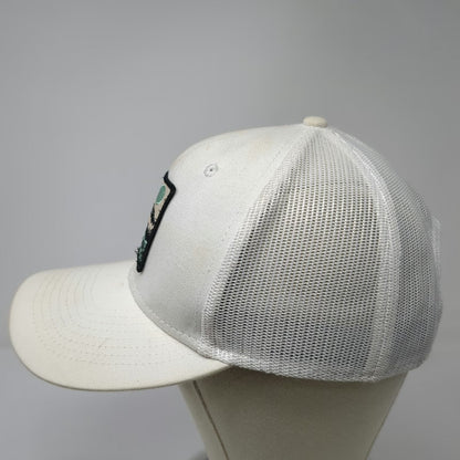 Alpine Design Trucker Hat White One Size Mountain Patch Mesh Back Snapback Cap
